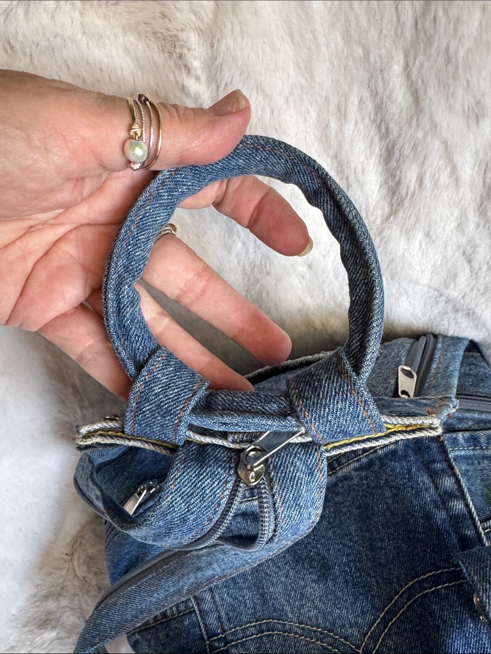Levi's Denim Backpack Purse in Classic Blue - Picture 10 of 16